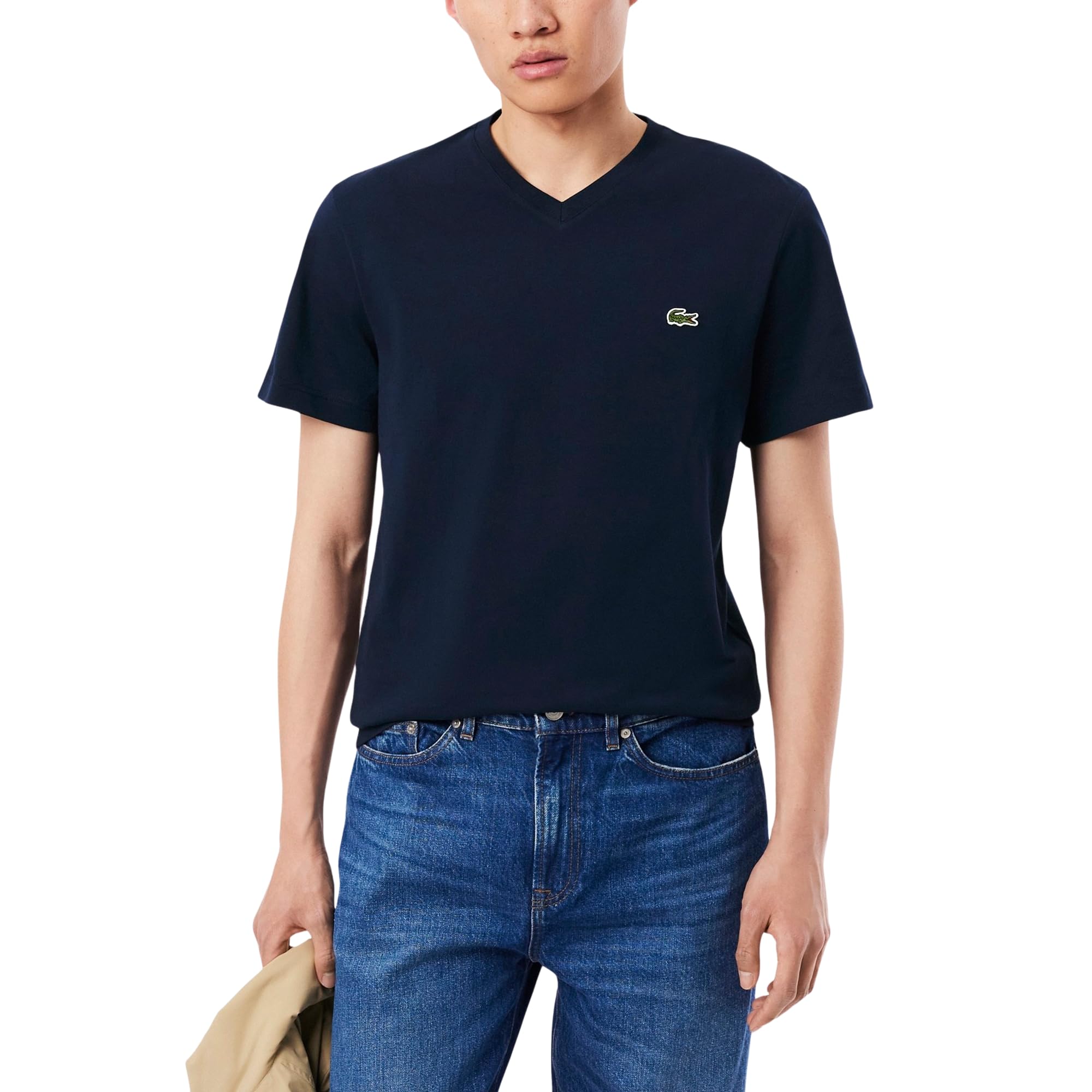 Lacoste Mens V Neck Cotton T-Shirt
