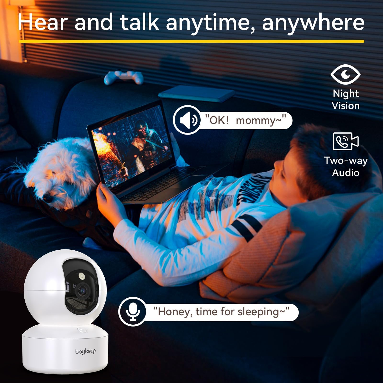 Amazon.com: BoyKeep 2K Indoor Security Camera 5G/2.4GHz Wi-Fi