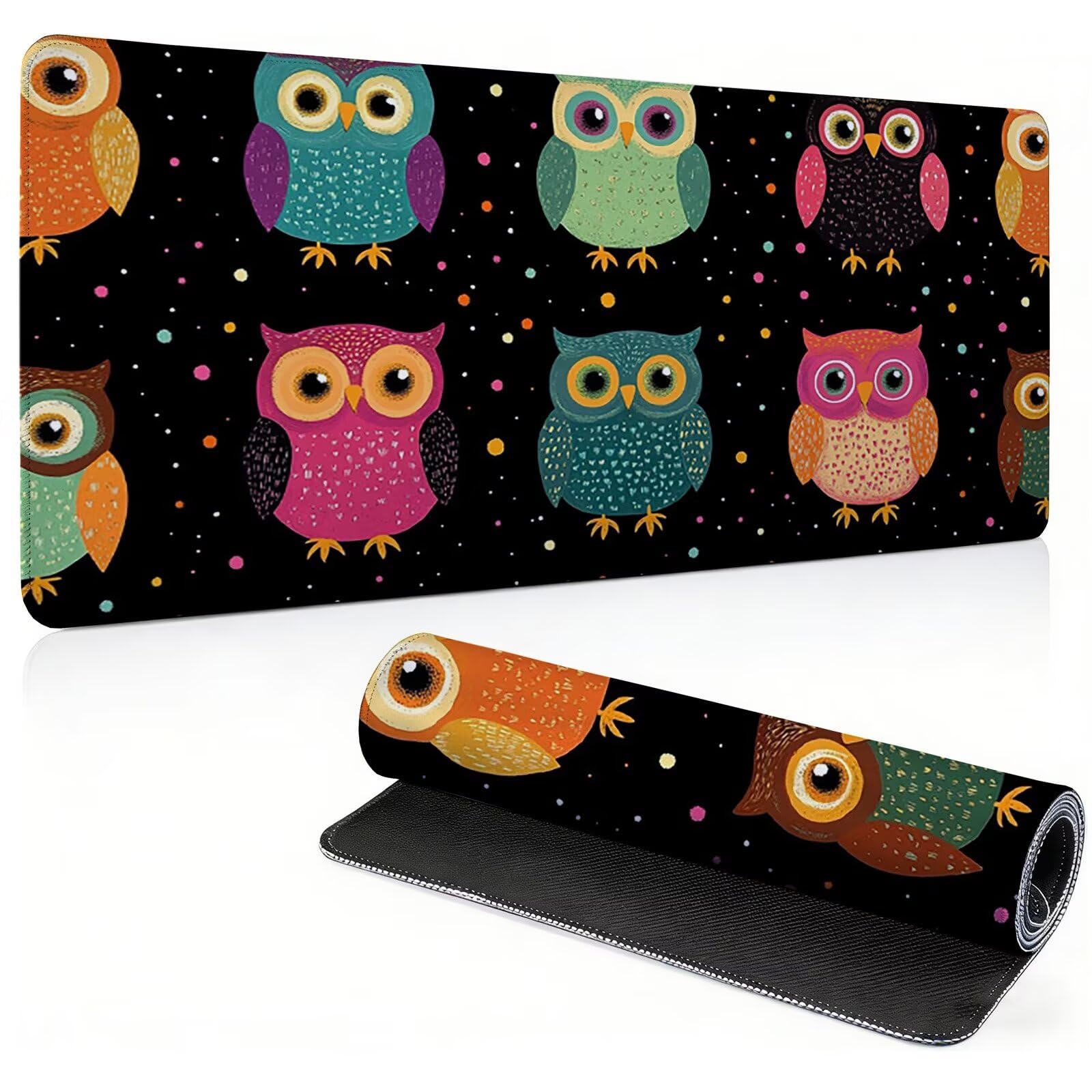 Tappetino Mouse Gaming, 1200x600mm Tappetino Mouse XXL nero 0c0-322 | Mouse Pad Grande, Ottimizzato per i Sensori da Gioco, Migliora Precisione e Velocità, per Mac e PC, Carino
