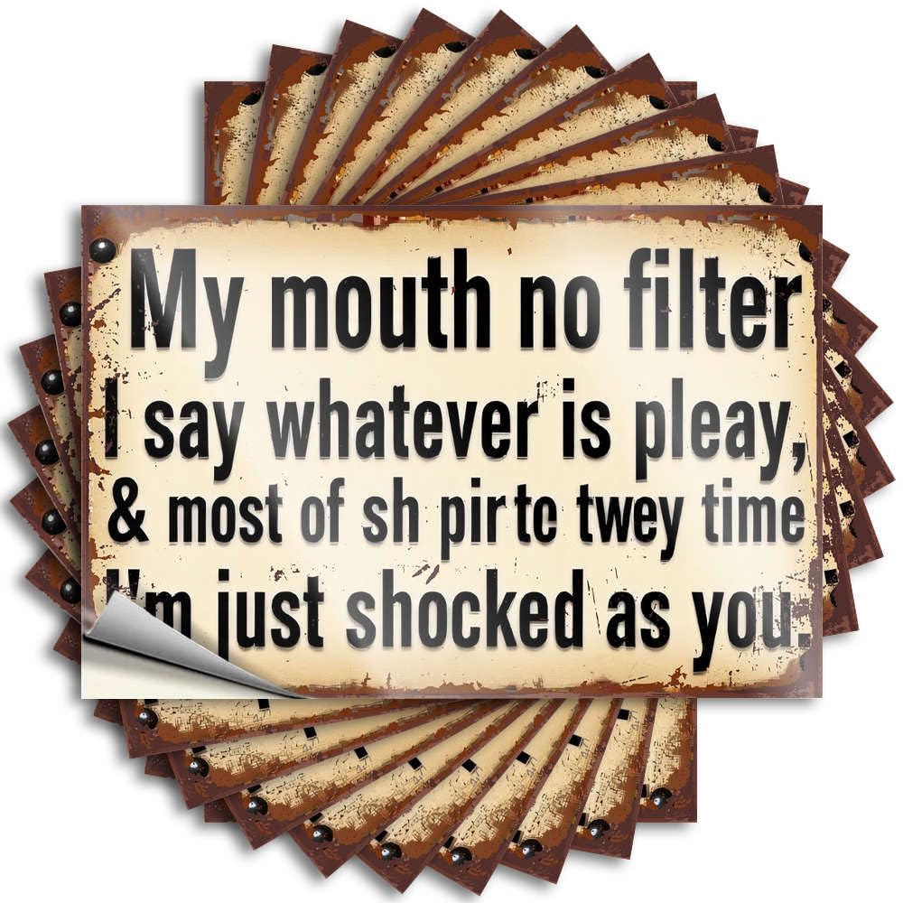 Teenage, Funny Sticker Funny Window Quote Stickers, Western Bathroom No Residue Decals for Luggage | Teacher Party Favor Custom My Mouth No Filter I Say Whatever is Pleay(8X12CM)