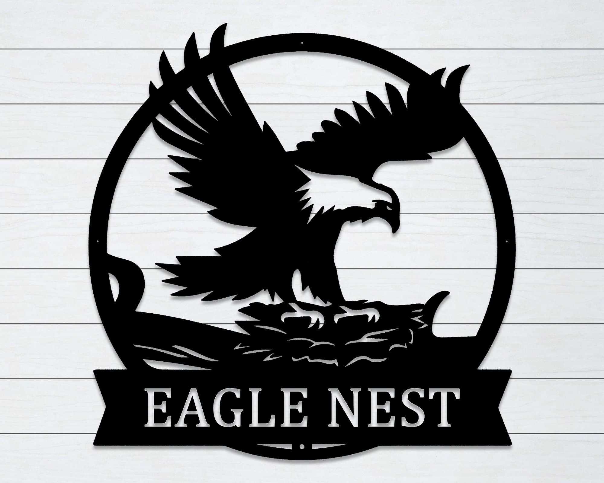 Eagle sign - Eagle's Mountain Monogram - Metal Wall Art Décor