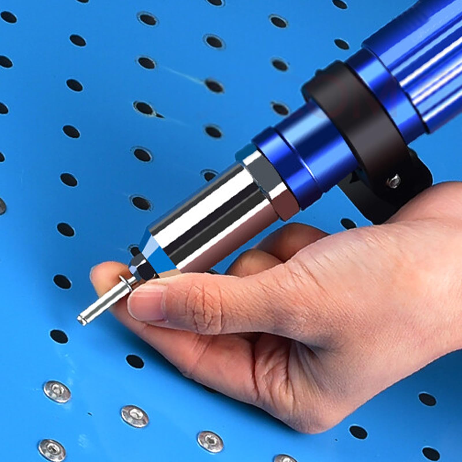 Blind Rivets with Large Flange 50 Pcs Aluminium Rivets with Storage Box Assortment Pop Rivets Set for Metal Wood Processing Furniture Sheet Metal Motor Vehicles Mechanical Equipment 4.8x10x16mm - Image 3