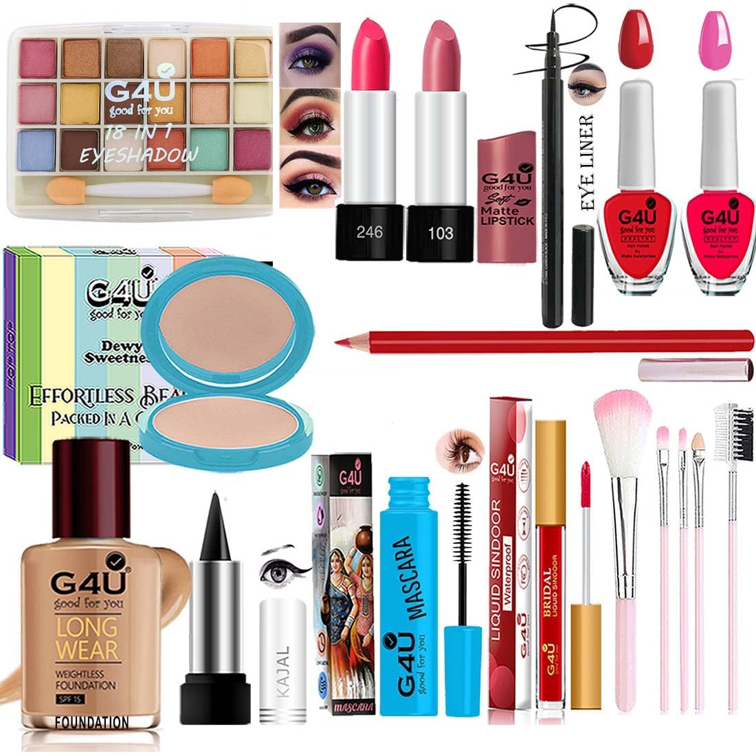 G4U Complete Makeup Set For Women | Pro Beauty Elegance Kit Pack of 17 Pcs | Gift Set For girls A20-image-18