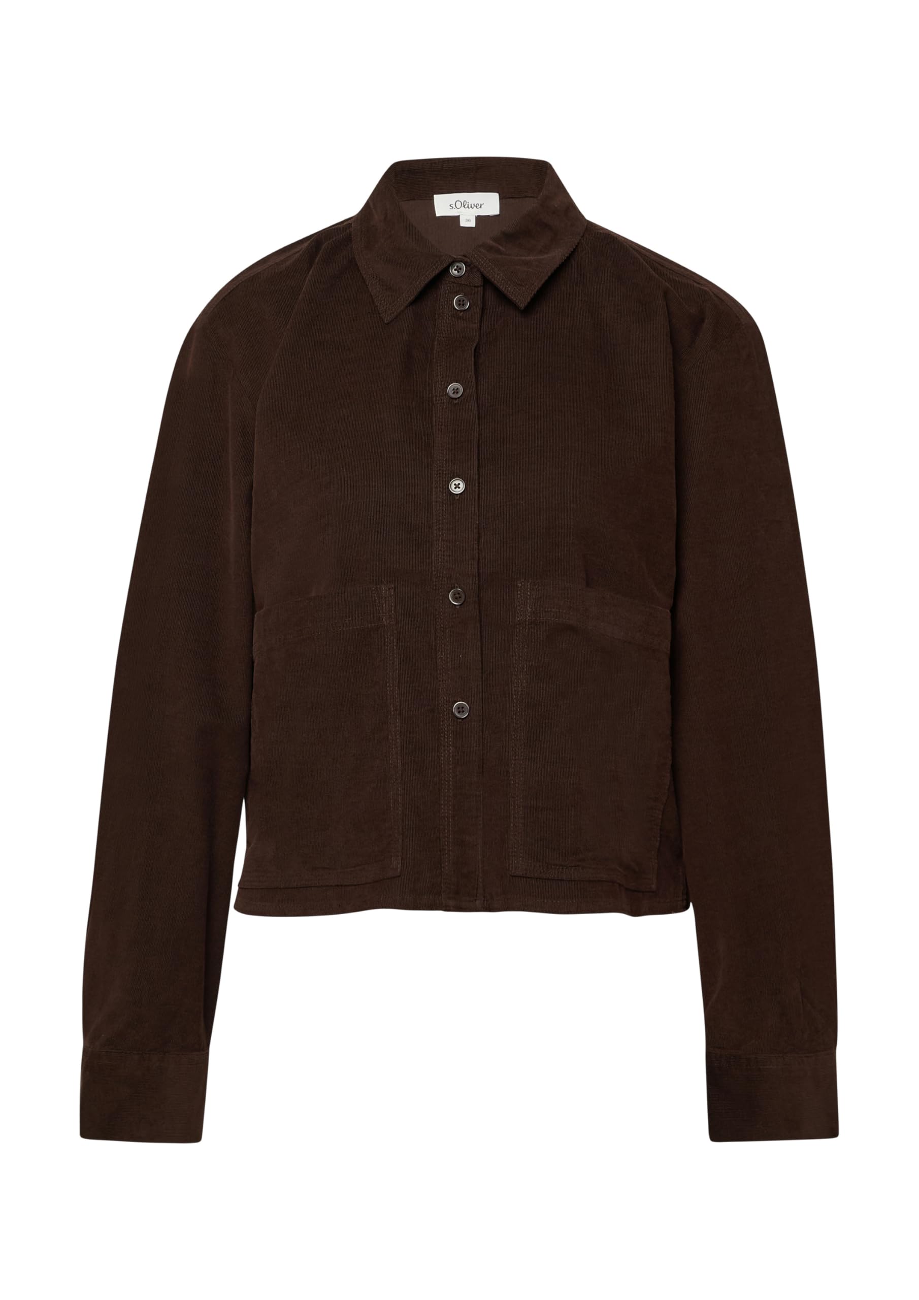 s.Oliver Damen Bluse – Feincord, Relaxed Fit, Hemdkragen