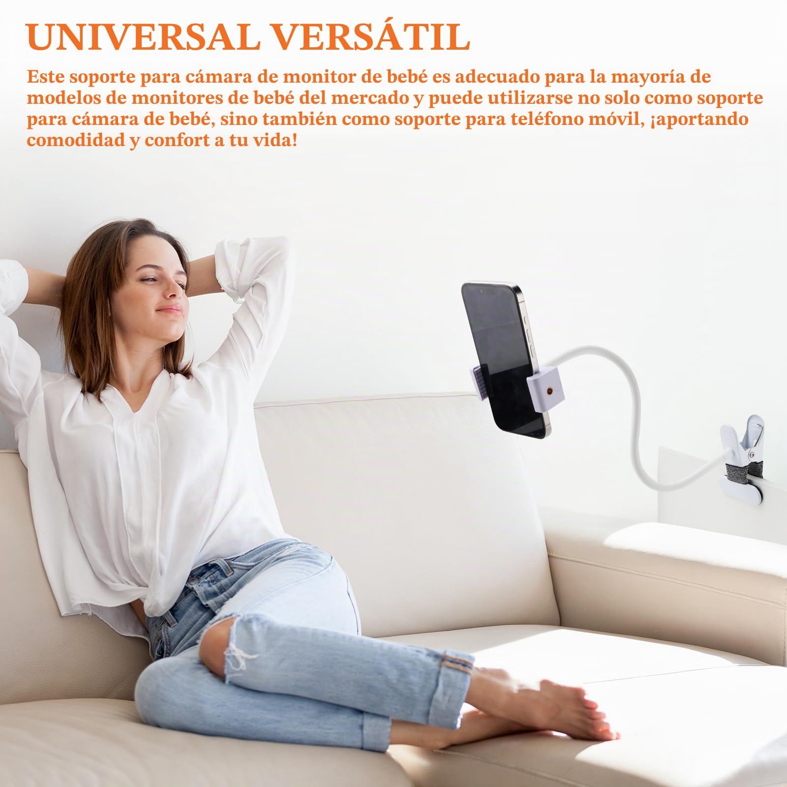 Raxfekro Soporte Universal para Vigilabebés con Clip para Cámara de Bebé, Compatible con la Mayoría de Monitores de Bebé para Cunas