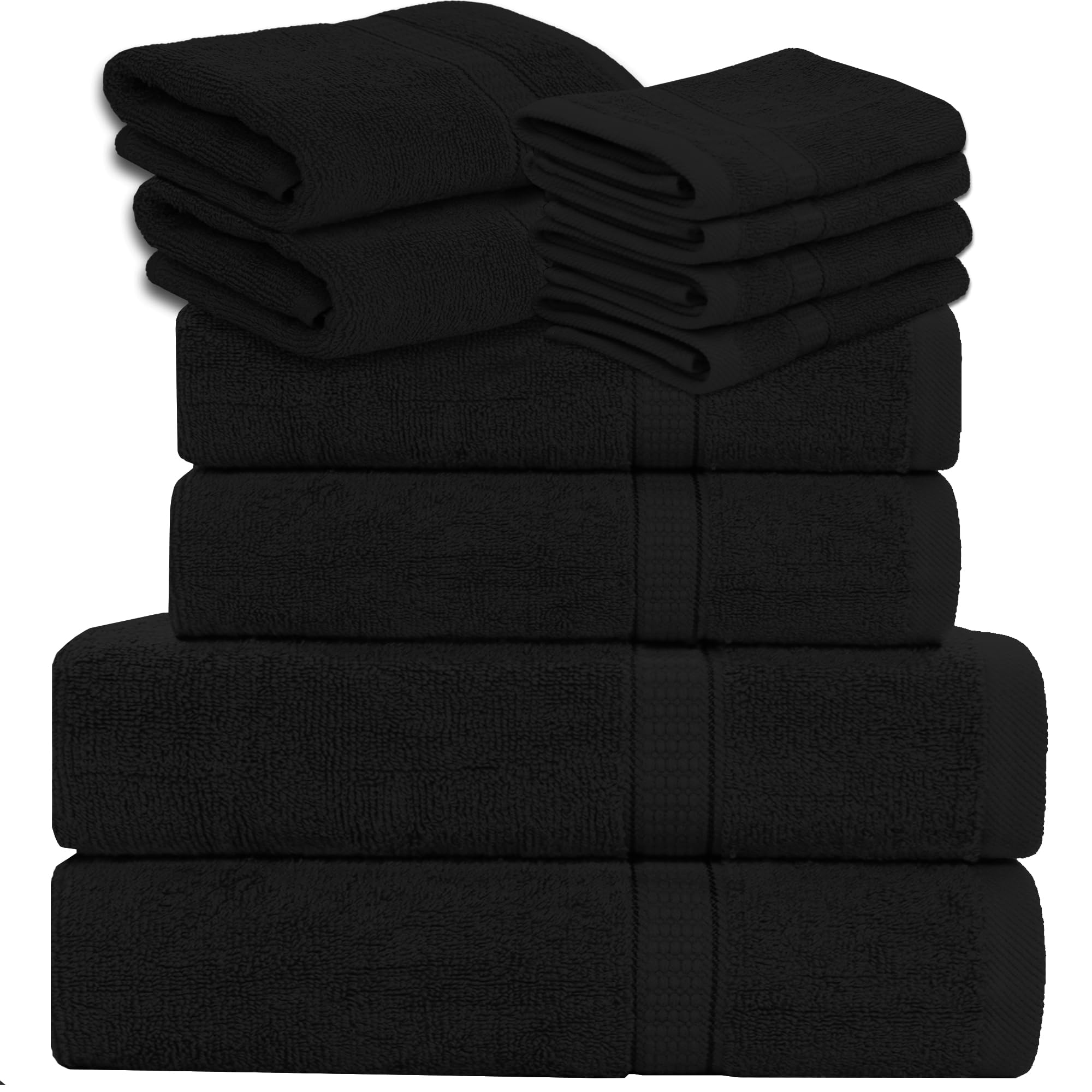 GOLD TEXTILES Luxury 10 Piece Towel Set, (Bath Towel 27x54, Hand Towel 16x30, Washcloth 13x13, Pool Towels 24x50) Ultra-Plush Absorbent Cotton Towels