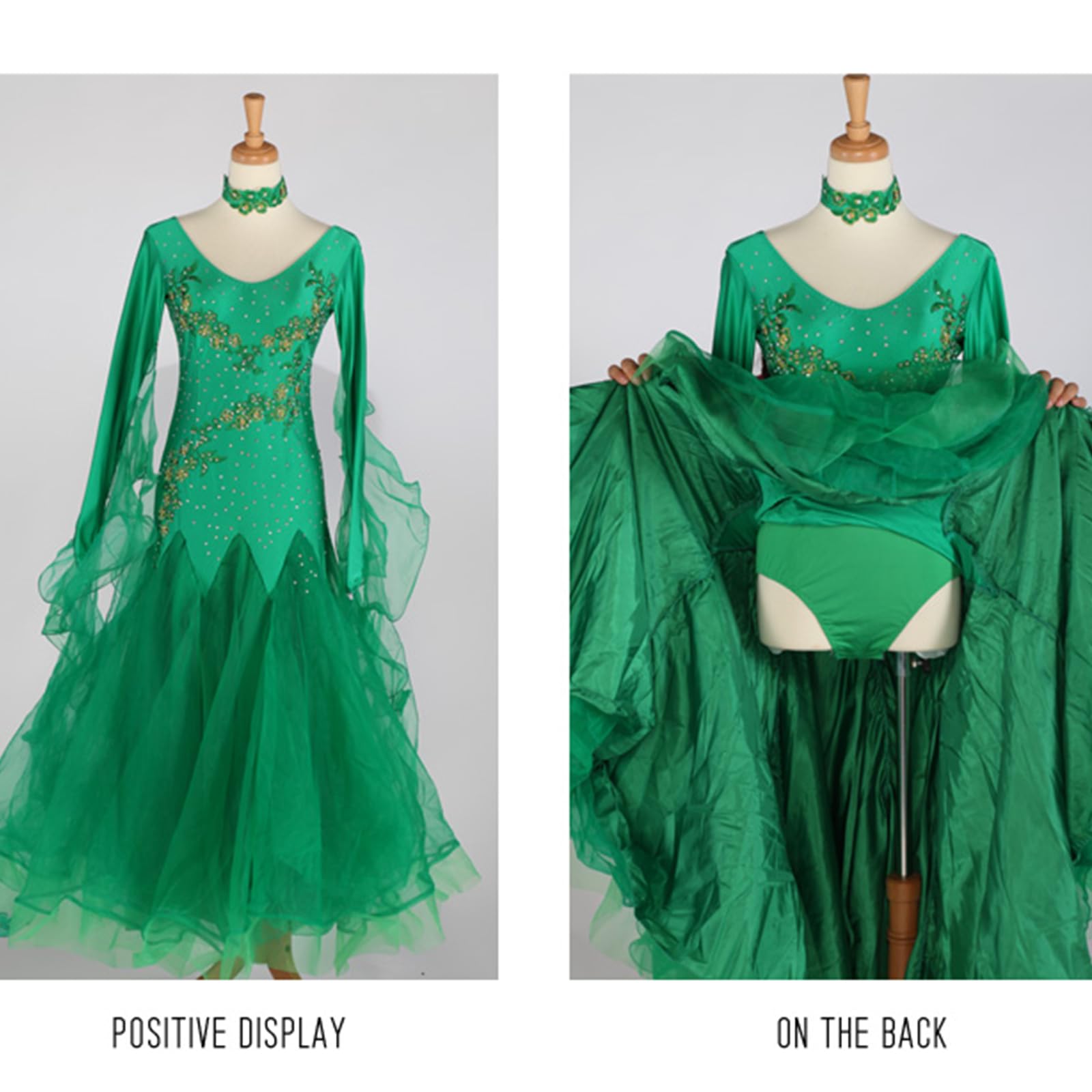 Damen Ballsaal-Tanzkleid Mit Langen Ärmeln, Walzer-Tango-Tanzkleid, Standard-Kleid Für Den Modernen Tanz, Wettkampfkleid