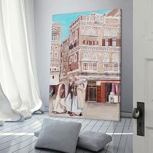 Miniatura 3 de Impresión Yemen, impresión artística de Sanaa, arte de pared de Yemen, arte de pared de Sanaa Yemen, Yemen, impresión de Oriente Medio, lienzo de