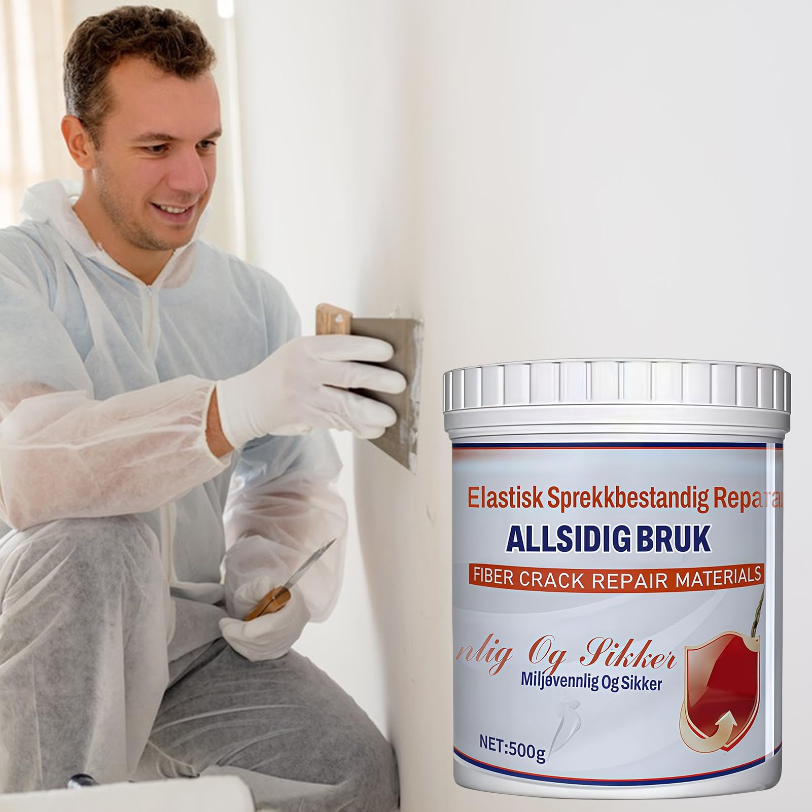 Stucco per Pareti | Riempitivo Sigillante Impermeabile Anticrepa - 500g Stucco per Intonaco e Sigillante per Perdite | per Cucina Bagno Soggiorno Interni Calcestruzzo Legno resina Metallo