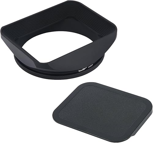 Haoge Parasol de metal cuadrado de 2.638 in con tapa para Canon Nikon Sony Leica Leitz Carl Zeiss Voigtlander Nikkor Panasonic Fujifilm Olympus y