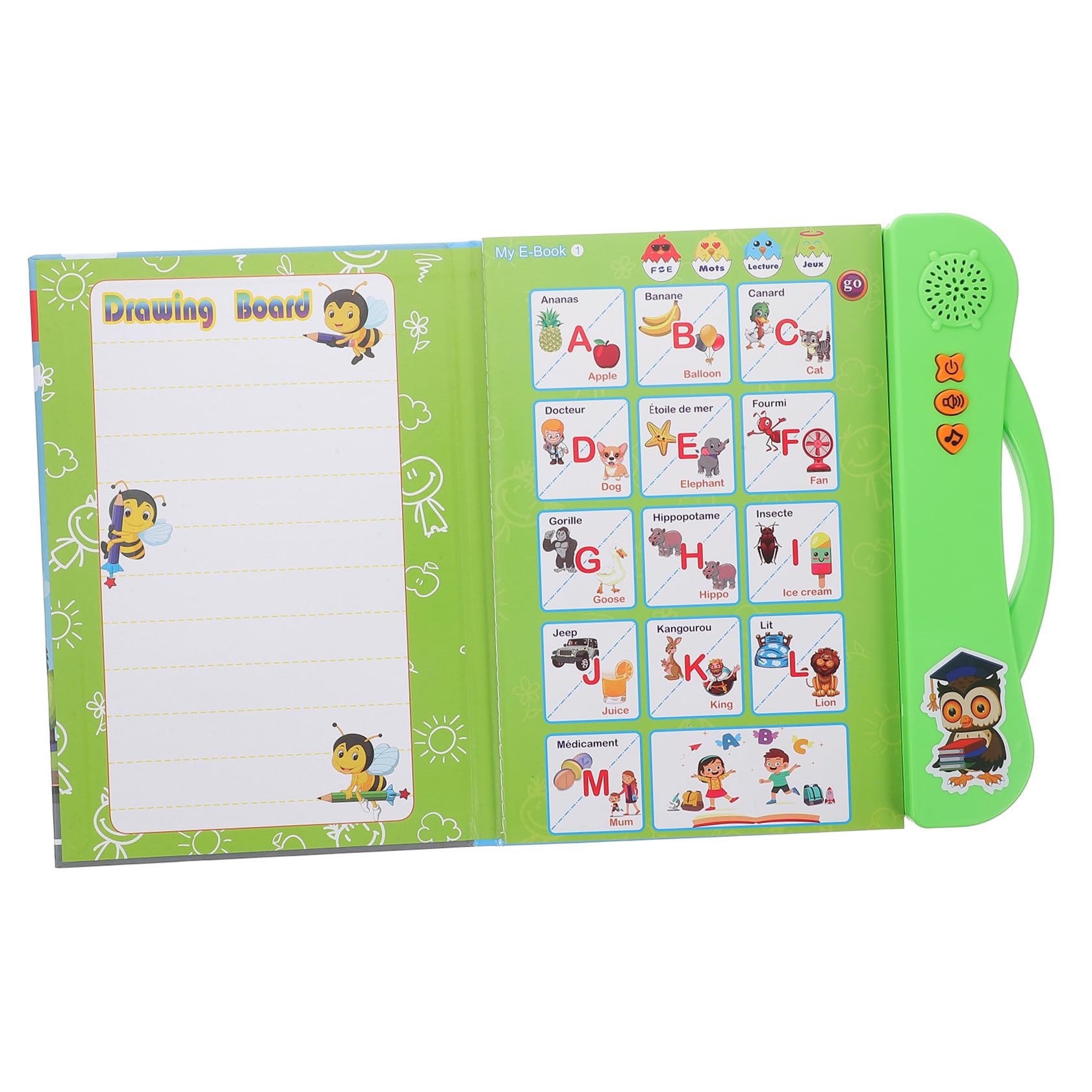 Libro Interactivo de Lectura Bilingüe 1 Pieza Abs para Niños | Verde, Requiere 3 Pilas Aa No Incluidas, para Cumpleaños, Edad Preescolar