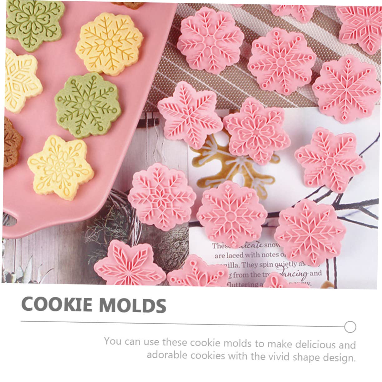 Cabilock 2 Juegos Herramienta Para Hornear Galletas Con Plantilla De De Nieve Molde Para Galletas Navideñas Molde Para Galletas Tipo Prensa Molde Para Galletas Prensa Para 18 Uds * 2