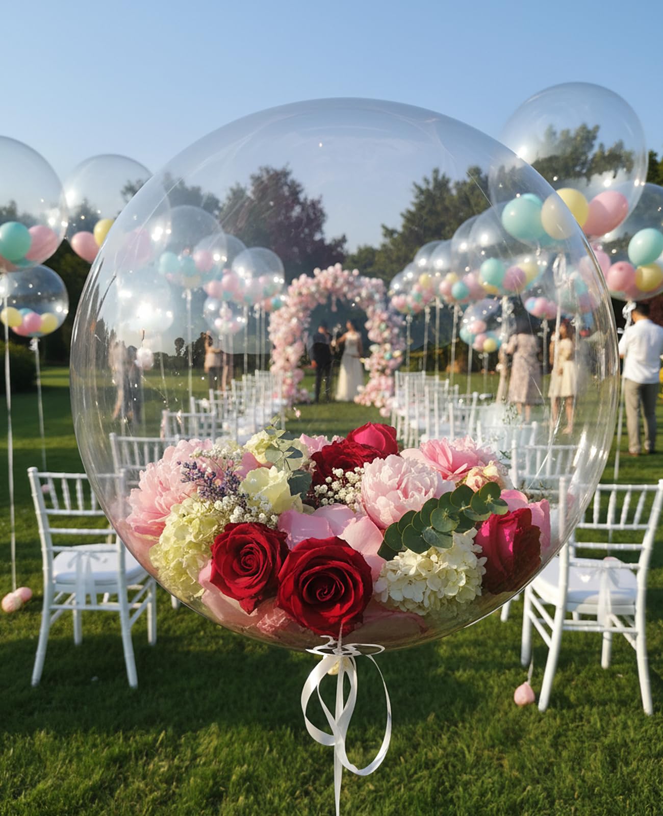 DAWZMR 15PCS 20"/30" Large Bubble Bobo Balloons set, Globos Burbuja De Pulgadas Transparente, Clear Bubbles Balloon