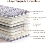 High-Density Foam Mattress Topper Twin, Extra Thick Soft-Support Quilted Bed Mattress Pad - Breathable & Hypoallergenic, Noiseless Bed Topper for Back Pain Relief