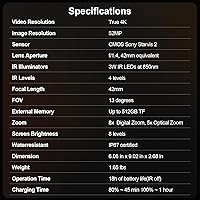 Vista 6 de Binoculares de visión nocturna True 4K – Gafas de visión nocturna Night Thunder X1 para adultos con un alcance de 3940 pies, foto y video a todo