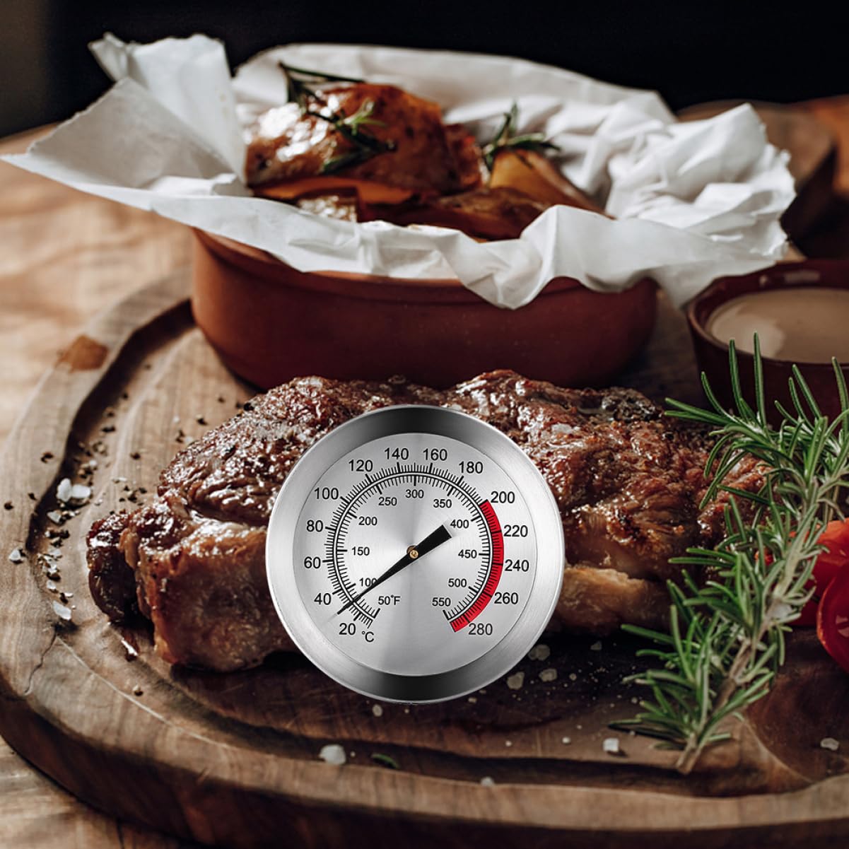 TOPBATHY 3 Pz Termometro Sonda Di Temperatura Di Cottura Barbecue Misuratore Di Temperatura Della Carne Sonda Di Temperatura In Acciaio Strumento Di Misura Fritto In Acciaio Inossidabile