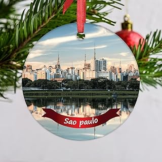 Madcolitote Sao Paulo Cityscape Christmas Ornaments 2024 Custom Sao Paulo Vacation Ornament for Christmas Tree Decor Country City Souvenir Hanging Ornaments Keepsake Xmas Holiday Birthday Gift