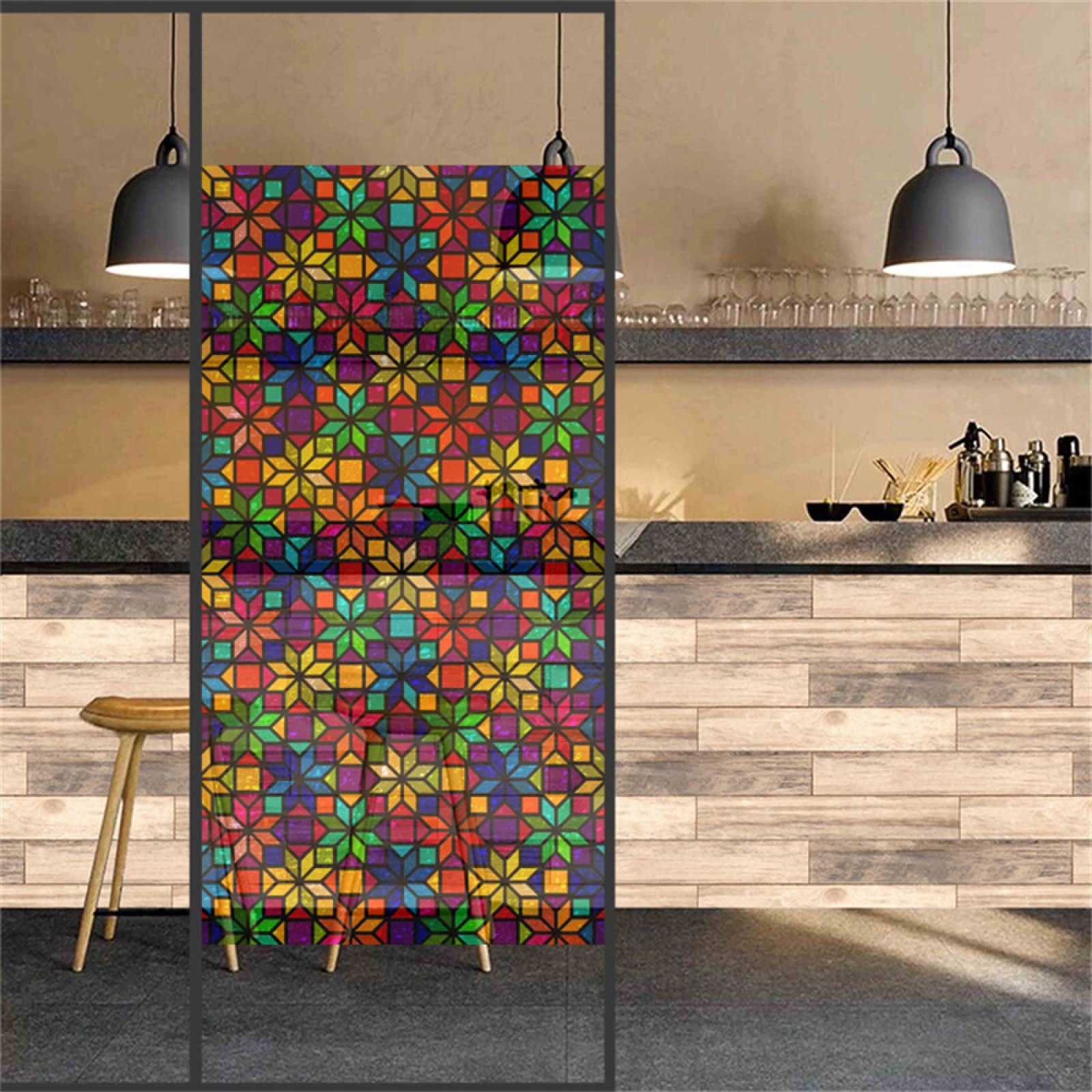 Pellicola Per Vetri Privacy 3D Quadratini 45cm X 200cm - Autoadesiva Elettrostatica Anti-UV E Controllo Calore - Effetto Arcobaleno Per Casa E Ufficio