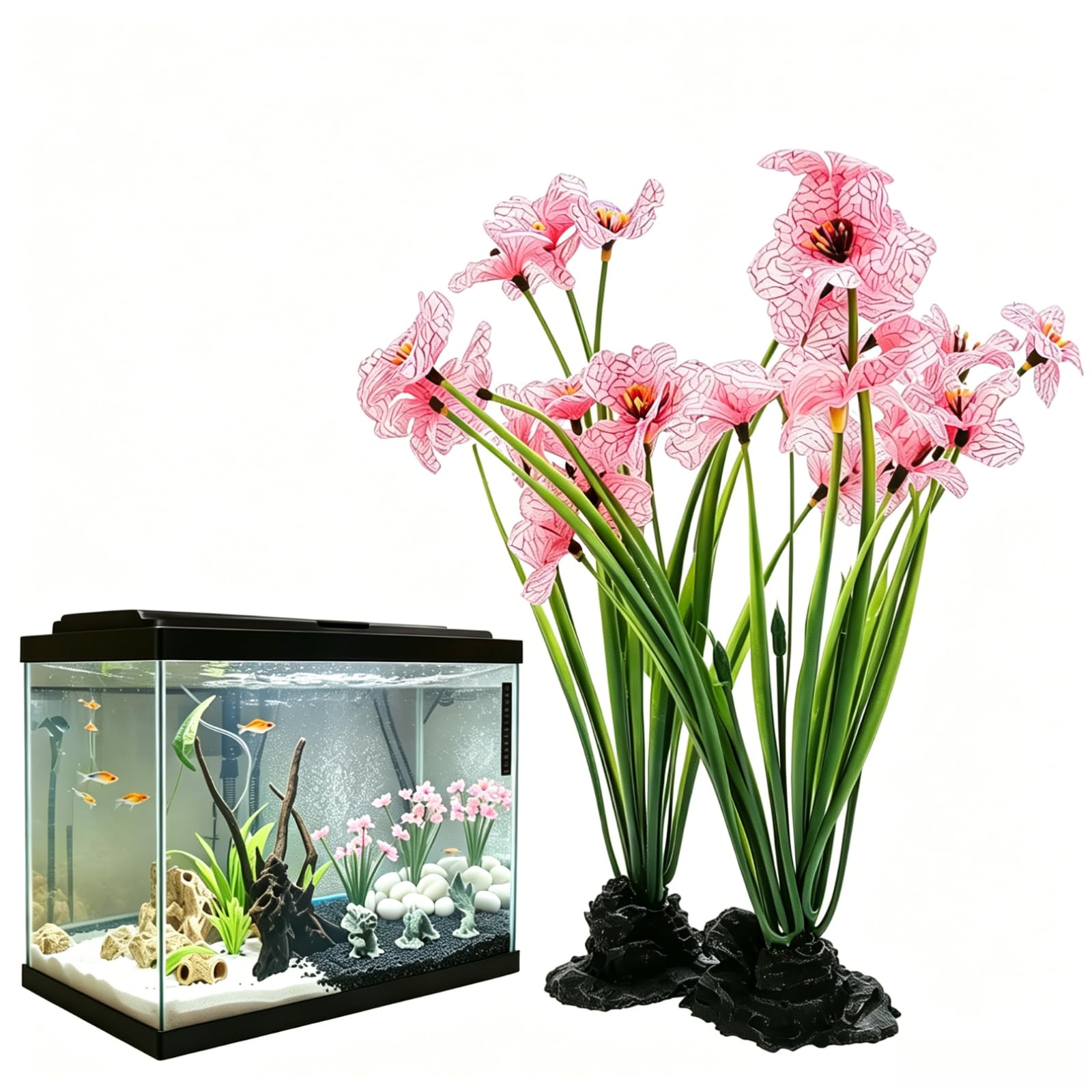 Plante d'aquarium artificielle en soie pour décor de bassin à Betta
