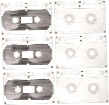 Holibanna 6 Pcs Tape Decoration Blank Cassette Blank Tape Cassette Empty Cassette Handmade Accessories Cassette Tape Vintage Cassette Tape Cassette Tape