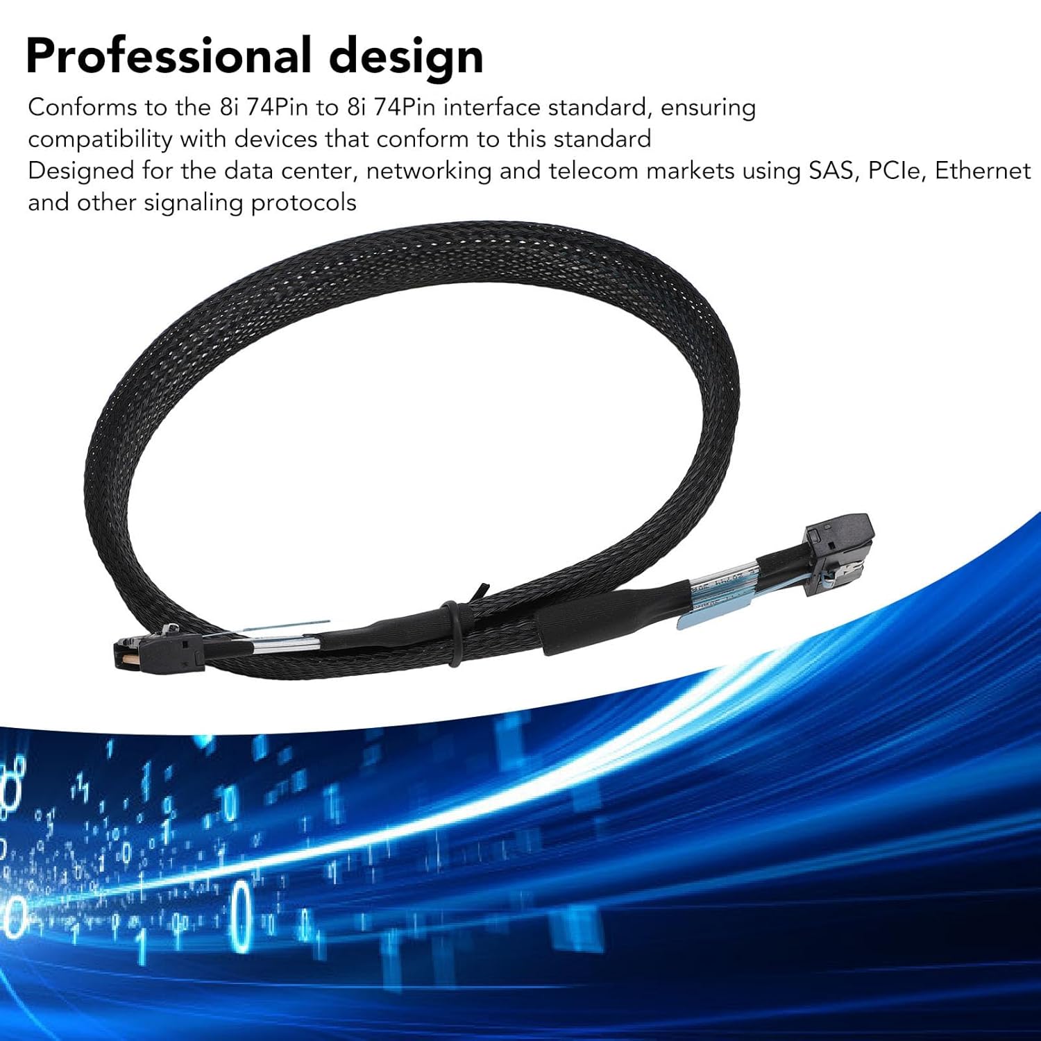 Mcio 8I to Mcio 8I Cable - High Speed Pcie 5.0 74Pin, 32 Gt S, Mcio X8 to Mcio X8, Ideal for Servers & Data Centers, 19.7in Length