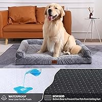 Vista 3 de Camas para perros medianos, cama lavable para perros con funda extraíble, cama ortopédica para perros con forro impermeable, sofá de espuma