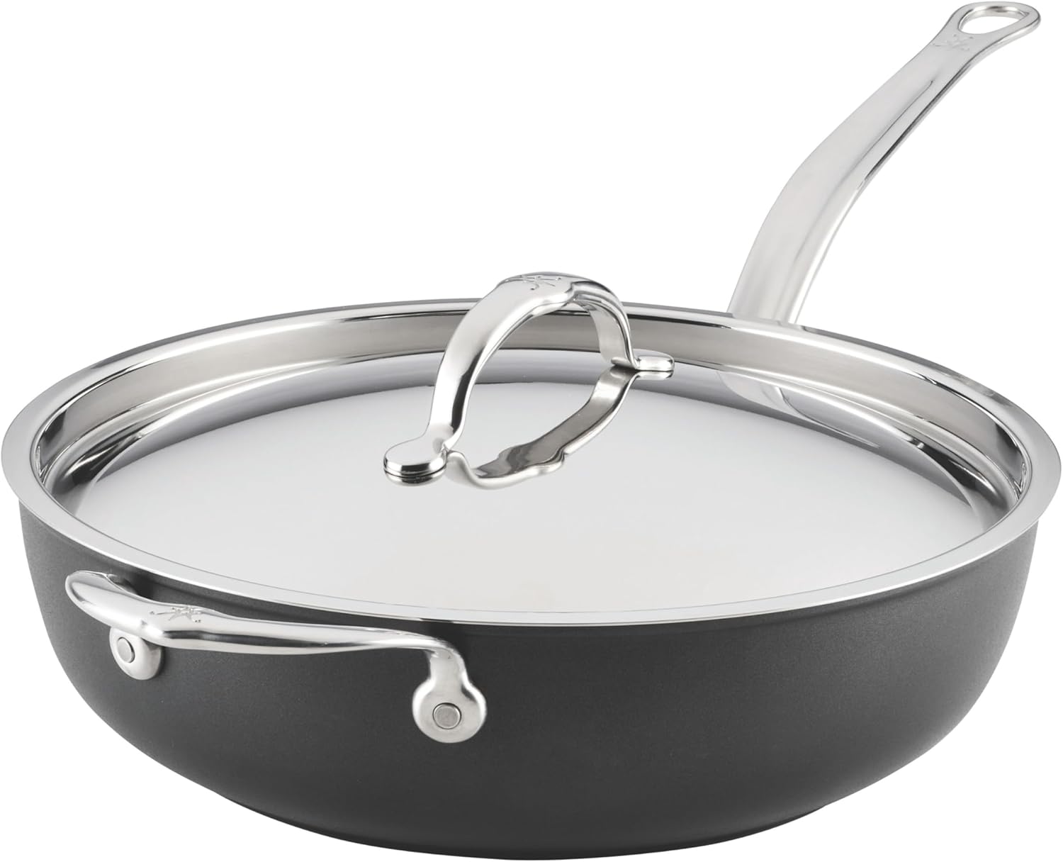 Hestan TITUM Fusion 4.5 Quart Nonstick Essential Pan with Lid, Double Impact Stainless Steel Base & Aluminum Body, Induction Compatible, Made without PFOAs