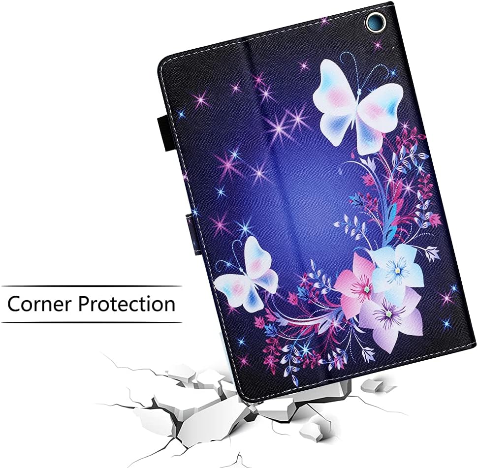Case for Fire HD 10 Tablet (2021 Release 11th Generation) & Fire HD 10 Plus Tablet, PU Leather Stand Cover with Smart Auto Wake/Sleep & Pen Holder, Purple Butterfly : Electronics