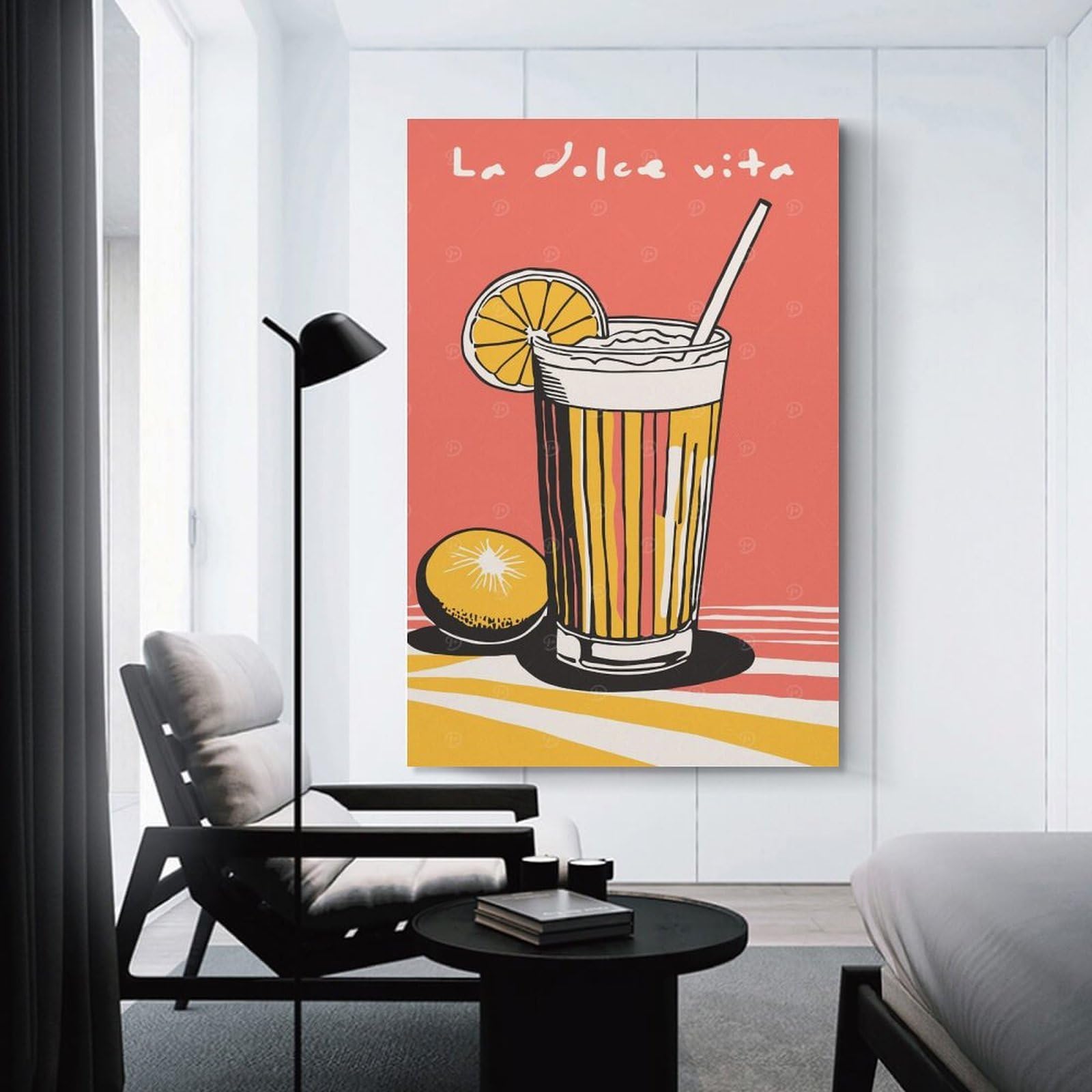 Junmoney Retro Drink in Italy Hanging Wall Art 08x12inch(20x30cm), for New Homes, Bedrooms Or Workspaces, Thoughtful Wall Decor for Art Lovers