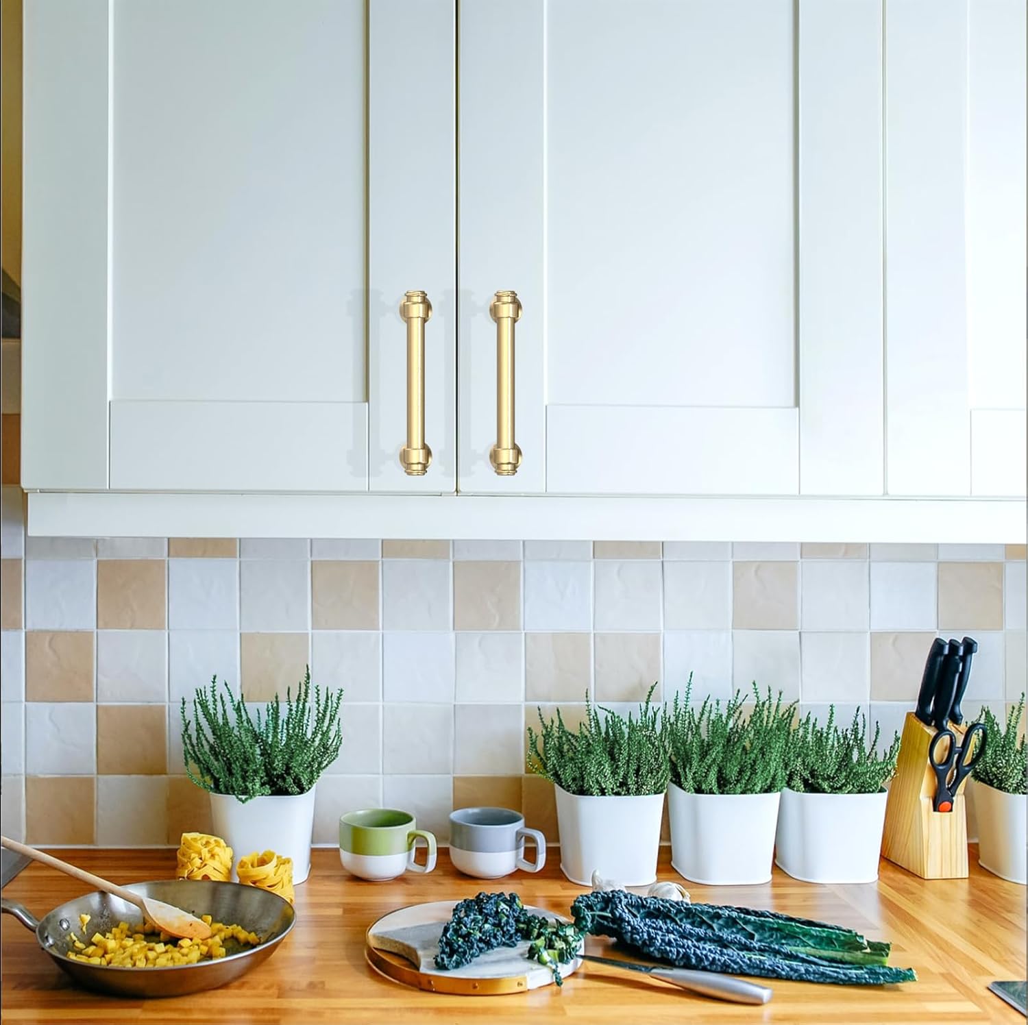 Asidrama 10 Pack 3.75 Inch(96mm) Champagne Bronze Kitchen Cabinet Handles, Cabinet Pulls Kitchen Cabinet Hardware for Cupboard Drawer Pulls