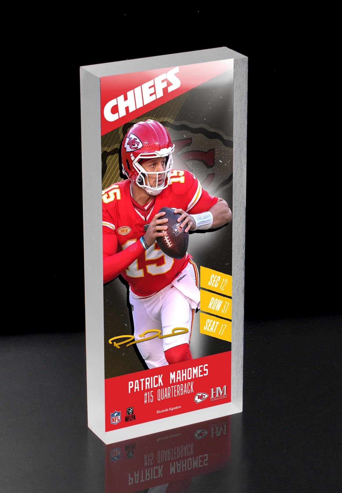 Highland Mint Patrick Mahomes City Chiefs Super Bowl 58 3D Player Blockart, NFL