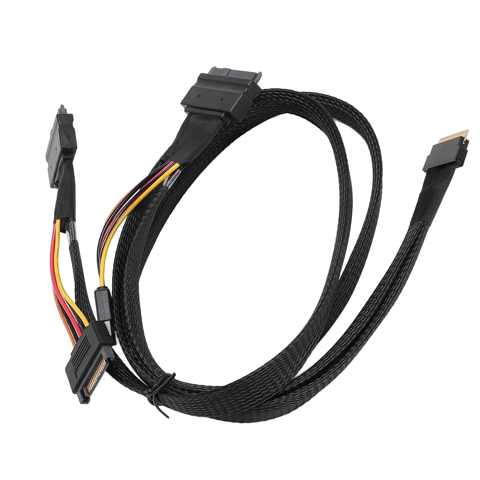 Kabel Adaptera NVME, 24 Gb/s, 80 Cm, SFF-8654 do SFF-8639 NVME U.2 do Płyty Głównej SSD, w Wersji Slim do SAS, Odpowiedni do