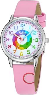 Kinder Uhr Mädchen Analoge Kinderuhren für Jungen Kinderuhren Lernen Wasserdicht Kinderuhr Rosa Leicht Lesen für Alter 4-12 Kinder große Geburtstagsgeschenke