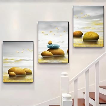 3 PCS Combination Wall Painting, A Stylish And Minimalist Frameless Decorative Painting That Can Be Used For Staircases, Living Rooms, Dining Rooms, Bedrooms, Offices, And Corridors  Color N , Size