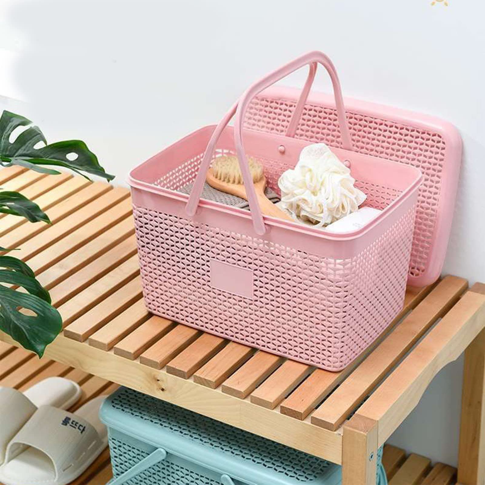 Amazon.co.jp: バスケット 買い物かご 蓋付き収納バスケット 運ぶ
