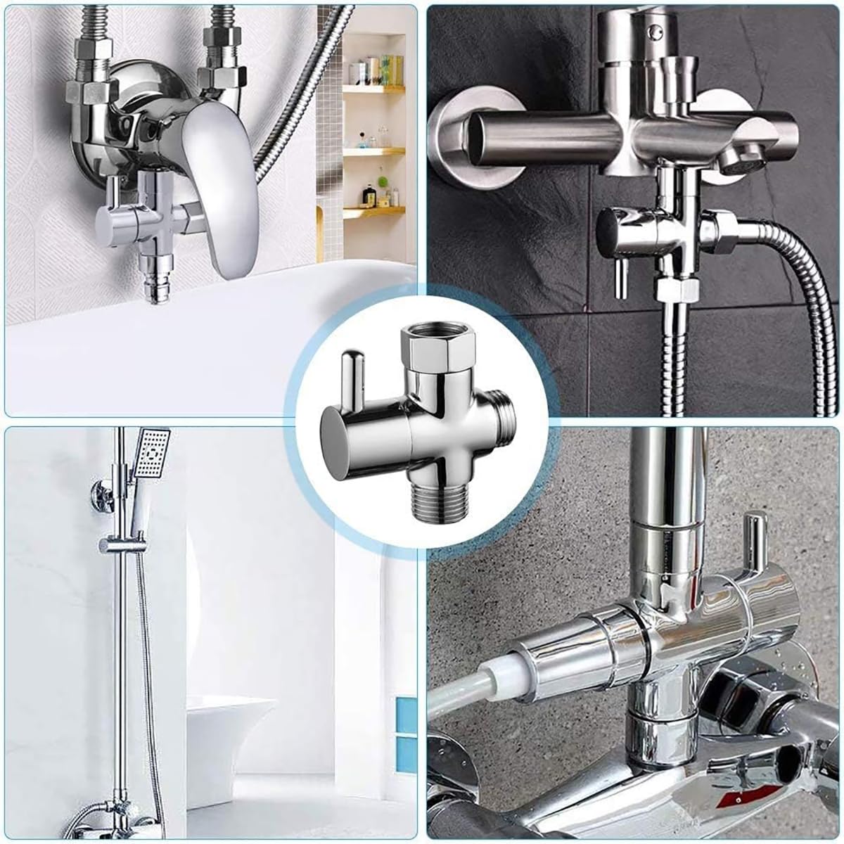 Bidet, ręczny spryskiwacz toaletowy, podwójny tryb (Jet/Stream), do prysznica, łazienki, higieniczny, do czyszczenia pieluch, z wężem sprężynowym G1/2" i zaworem G3/8"