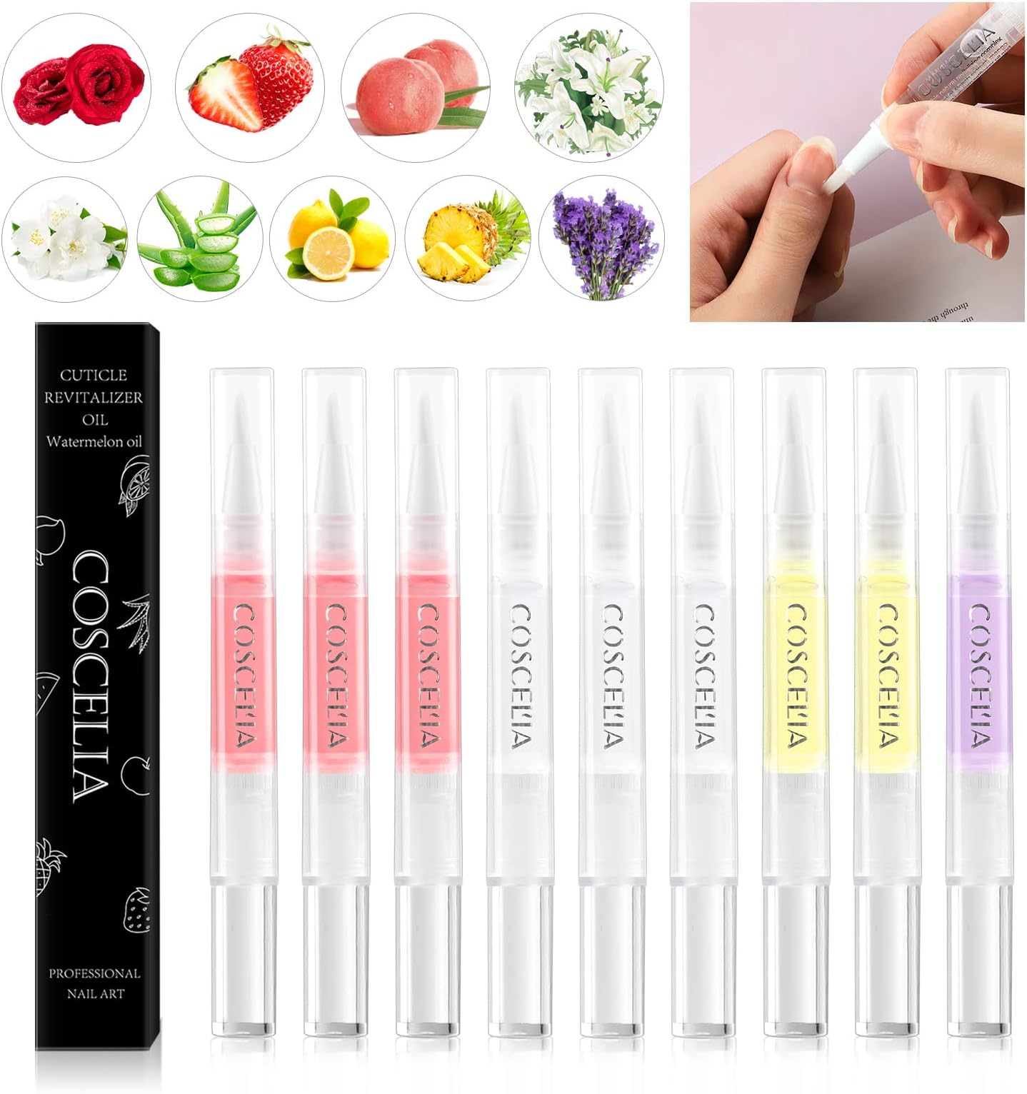 9Pcs Cuticle Revitalizer Oil Nail Oil Treatment Manicure Tools Soften Pen Nail Cuticle Oil Pen For Nails Makeup Moist Tools