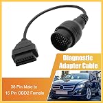 38 Épinglez à 16 Épingle OBDII OBD2 Outil de câble de connecteur d'adaptateur diagnostique pour la lecture des informations diagnostiques de Scanner pour les pièces de rechange Mercedes-Benz