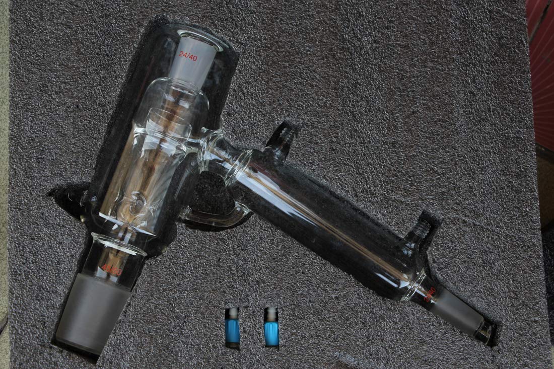 5L Glas-Kurzweg-Destillationskopf mit Anti-Reflux, 75-Grad-rechtes Gelenk 24/40, unteres Gelenk 34/45,(34/45 Post)