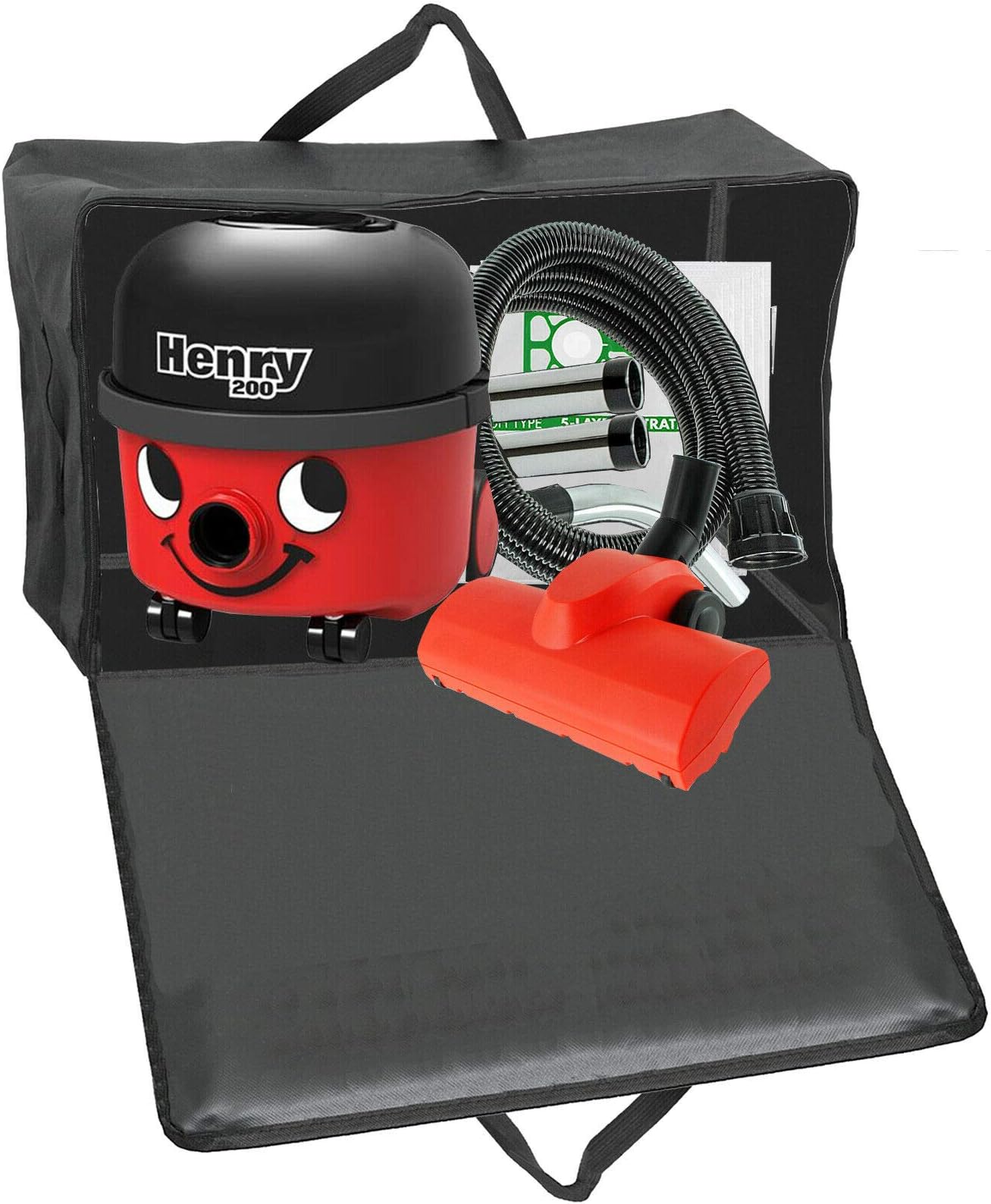 Large Storage Bag Compatible with Numatic Henry Hetty Vacuum Cleaner Tools Parts Accessories (Black, 100L)