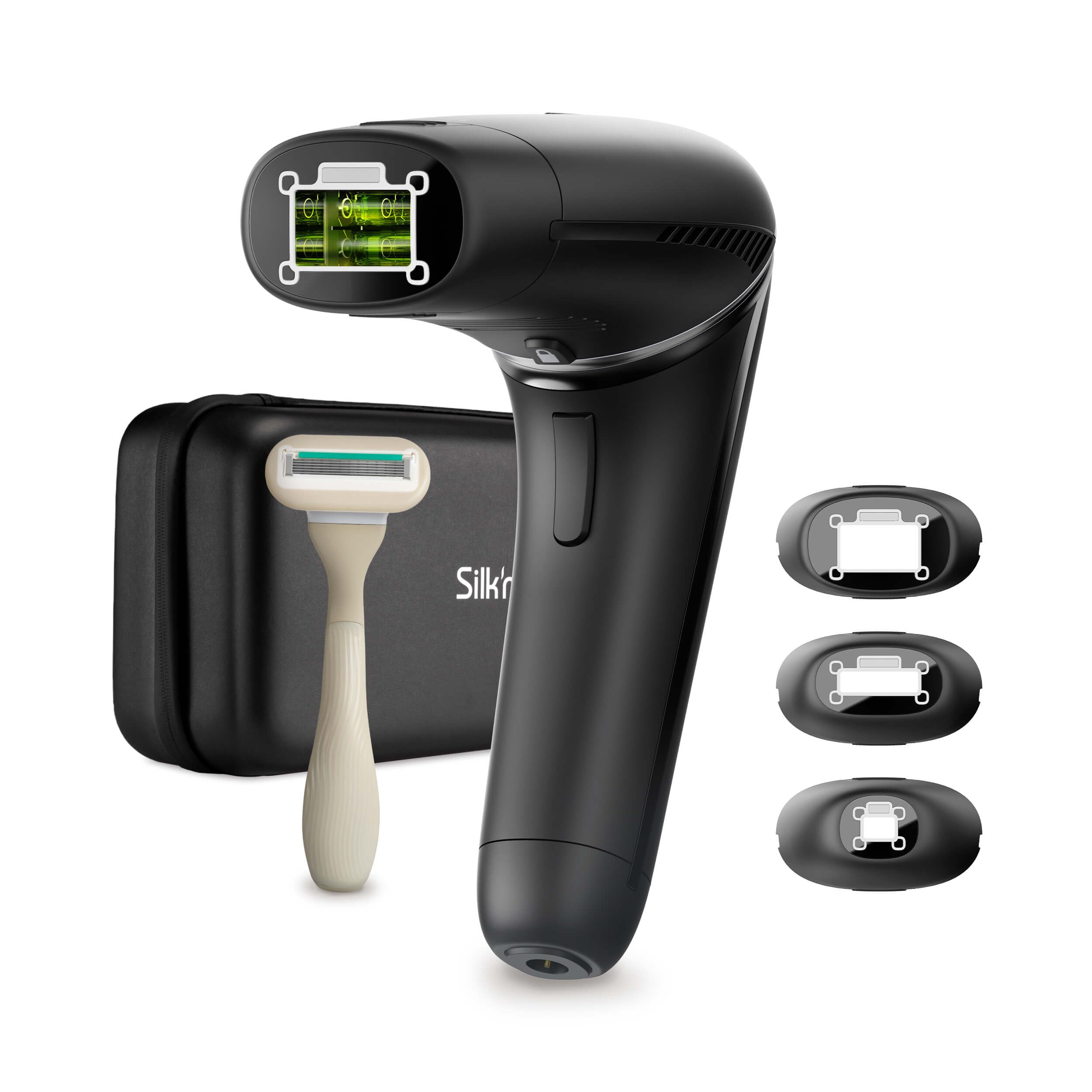 Silk'n Hair Removal Device for Women & Men I Silk'n 7 I Face and Body IPL Hair Removal with Rotatable Head | With Storage Case, 3 Smart Heads and Razor | Color Black