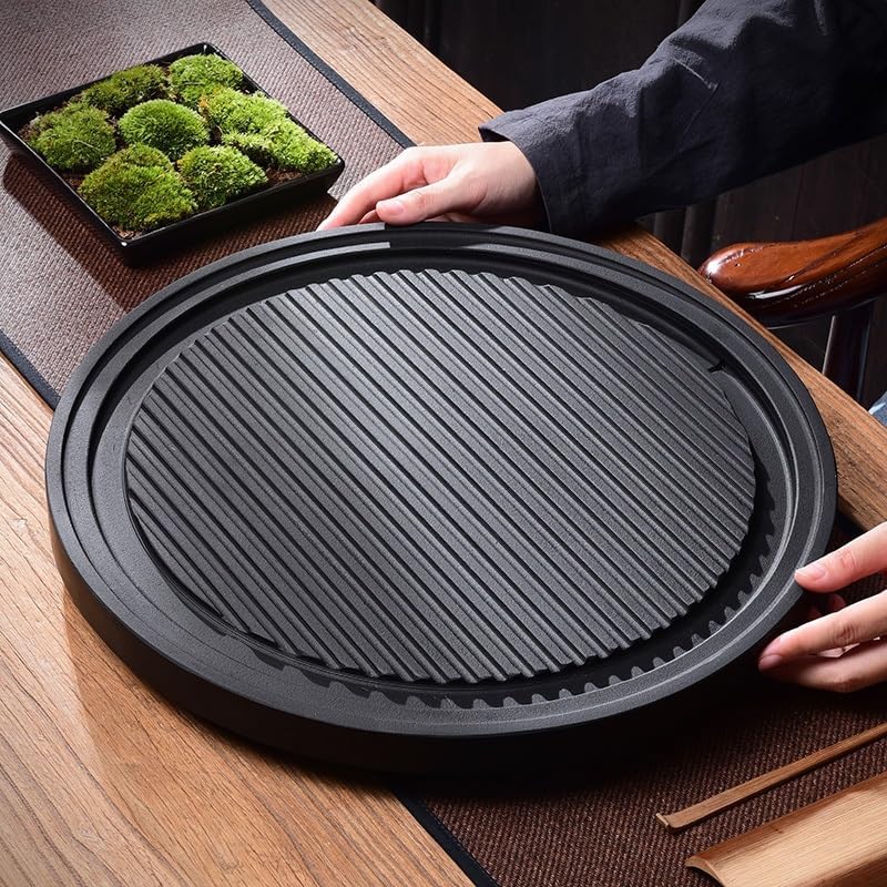 Tea Set Stone Tea Tray Home Modern Simple Drainage Tea Table Dry Tea Tray, Round Tea Tray Office Tea Table Tea Tray Chinese Tea Set(S) ()