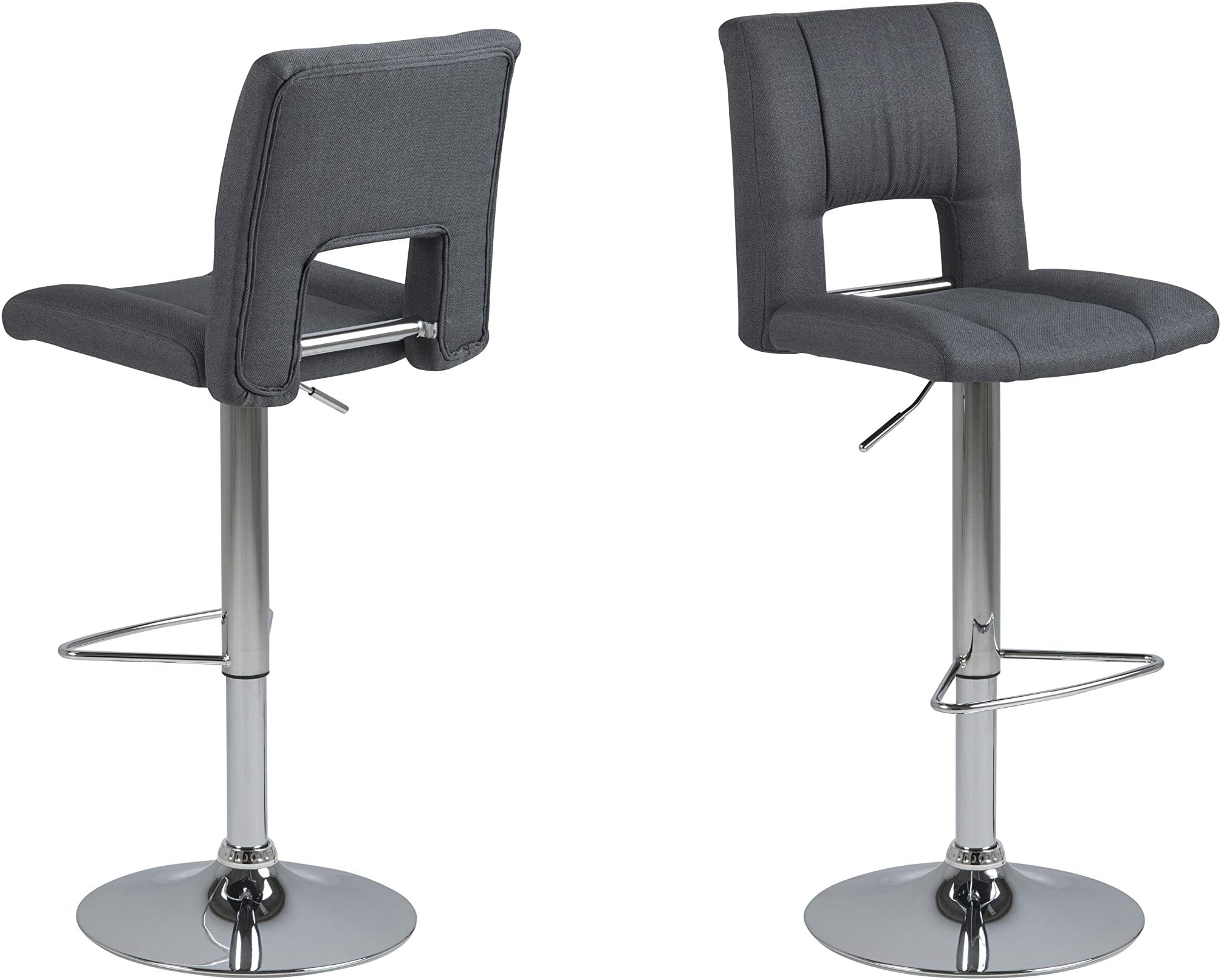 Amazon Brand - Movian Sarnen, Set of 2 Bar Stools, 52 x 41.5 x 115 cm (L x W x H), Dark grey