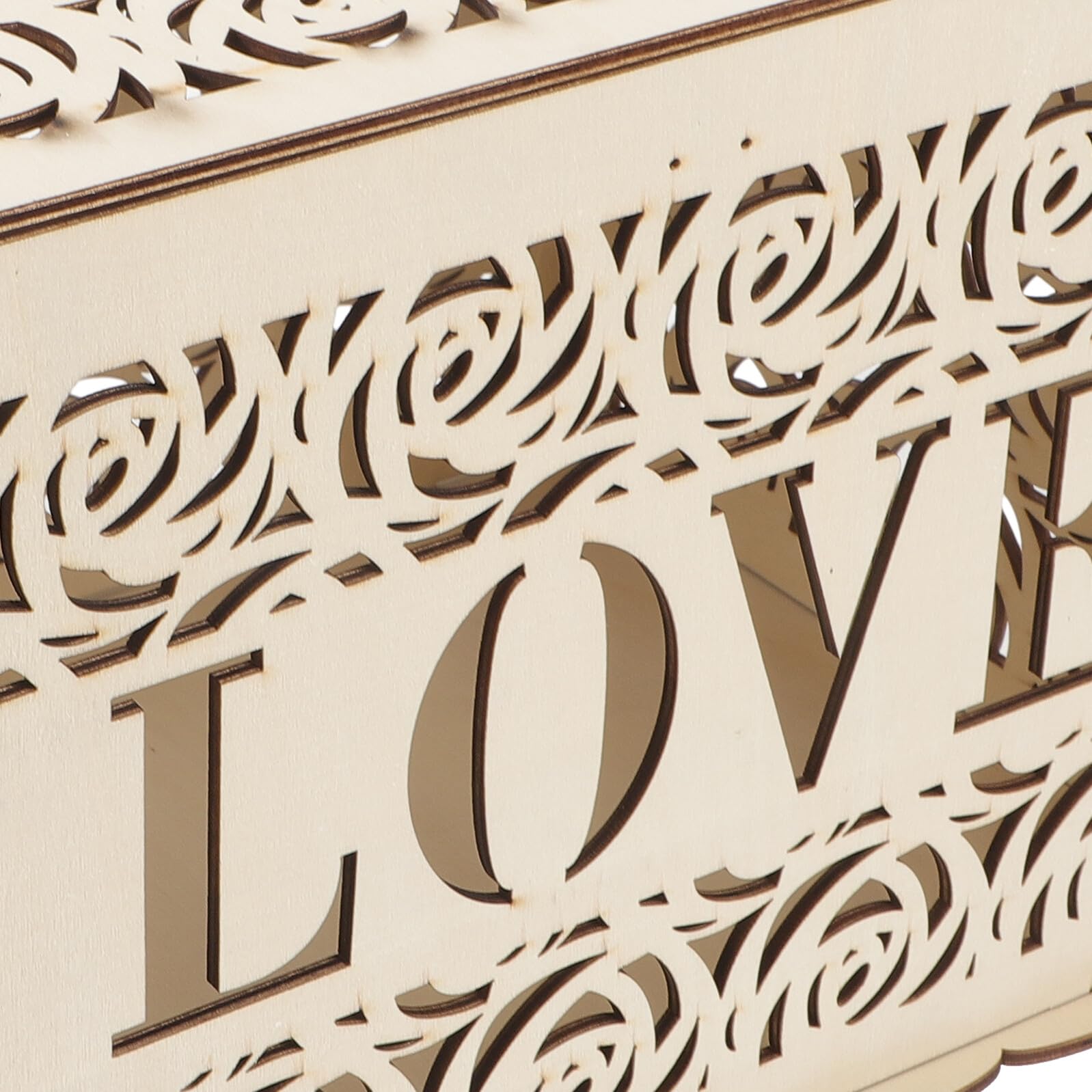 HOMSFOU Scatola per Biglietti di Nozze in Legno Cuore Traforato, Scatola di Ricezione Grande Capacità per Feste e Matrimoni, Contenitore Sicuro per Buste e Auguri, Decorazione Rustica