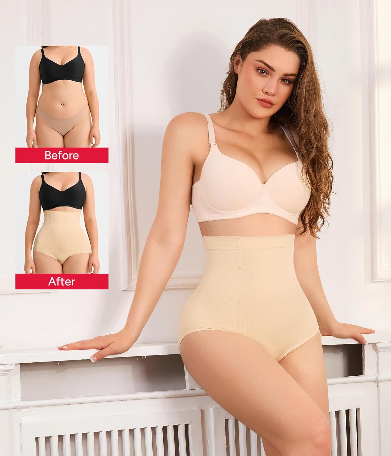 Nebility Tummy Control Shapewear Panties for Women - High Waisted Shaping Brief Butt Lifter Seamless Body Shaper Girdle - Image 5