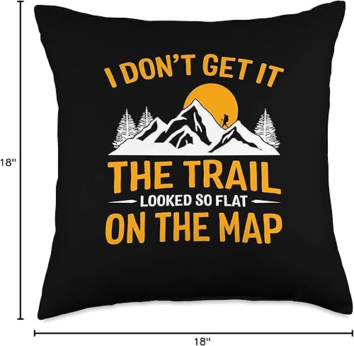 Miniatura 4 de Hiking Gift Idea Hiker Outdoor Trekking Nature I Don't Get It The Trail Looked So Flat On The Map - Almohada de senderismo, 18 x 18 pulgadas,