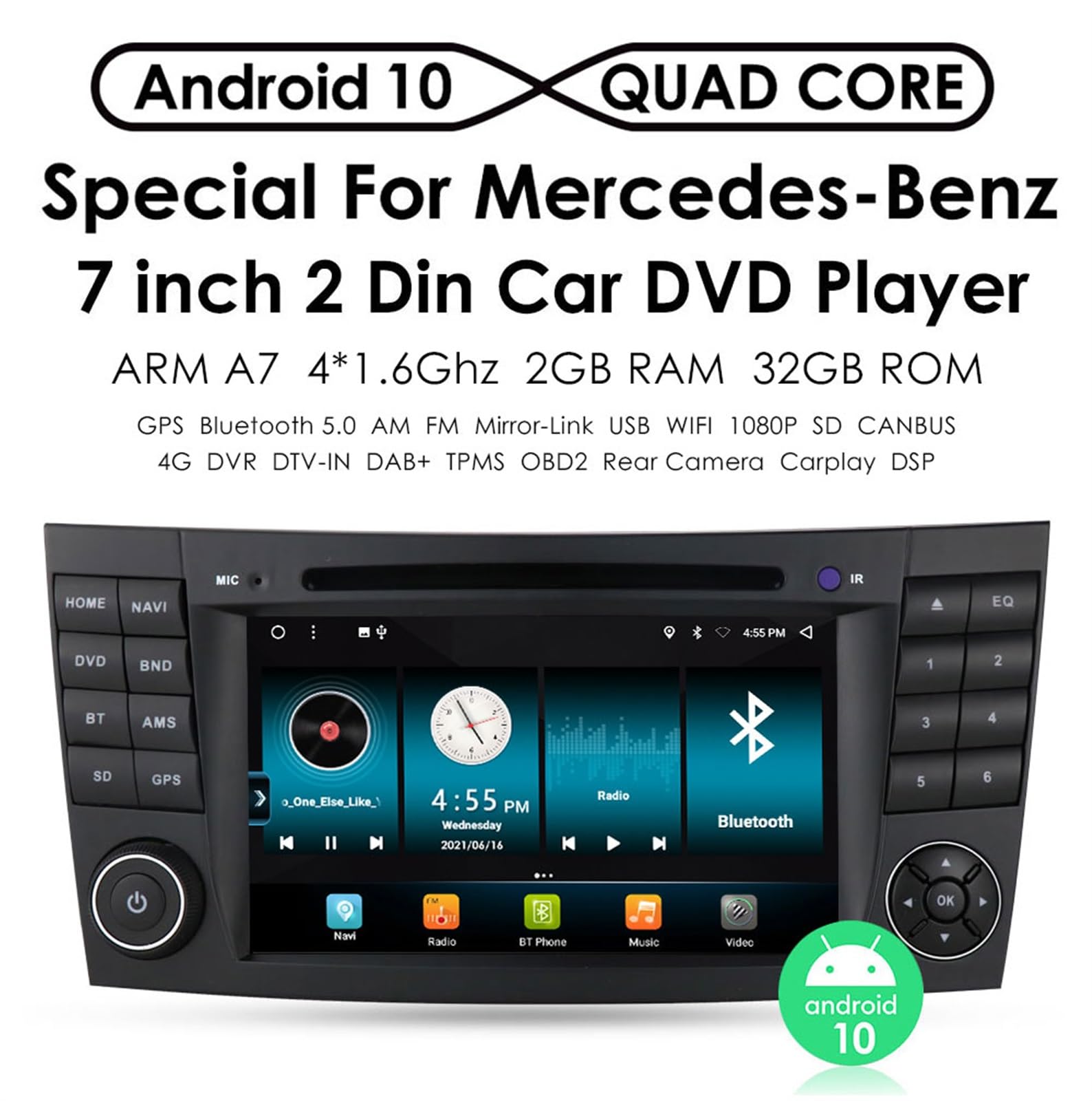 7'' 2 Din Autoradio Radio samochodowe Multimedia DVD Player GPS