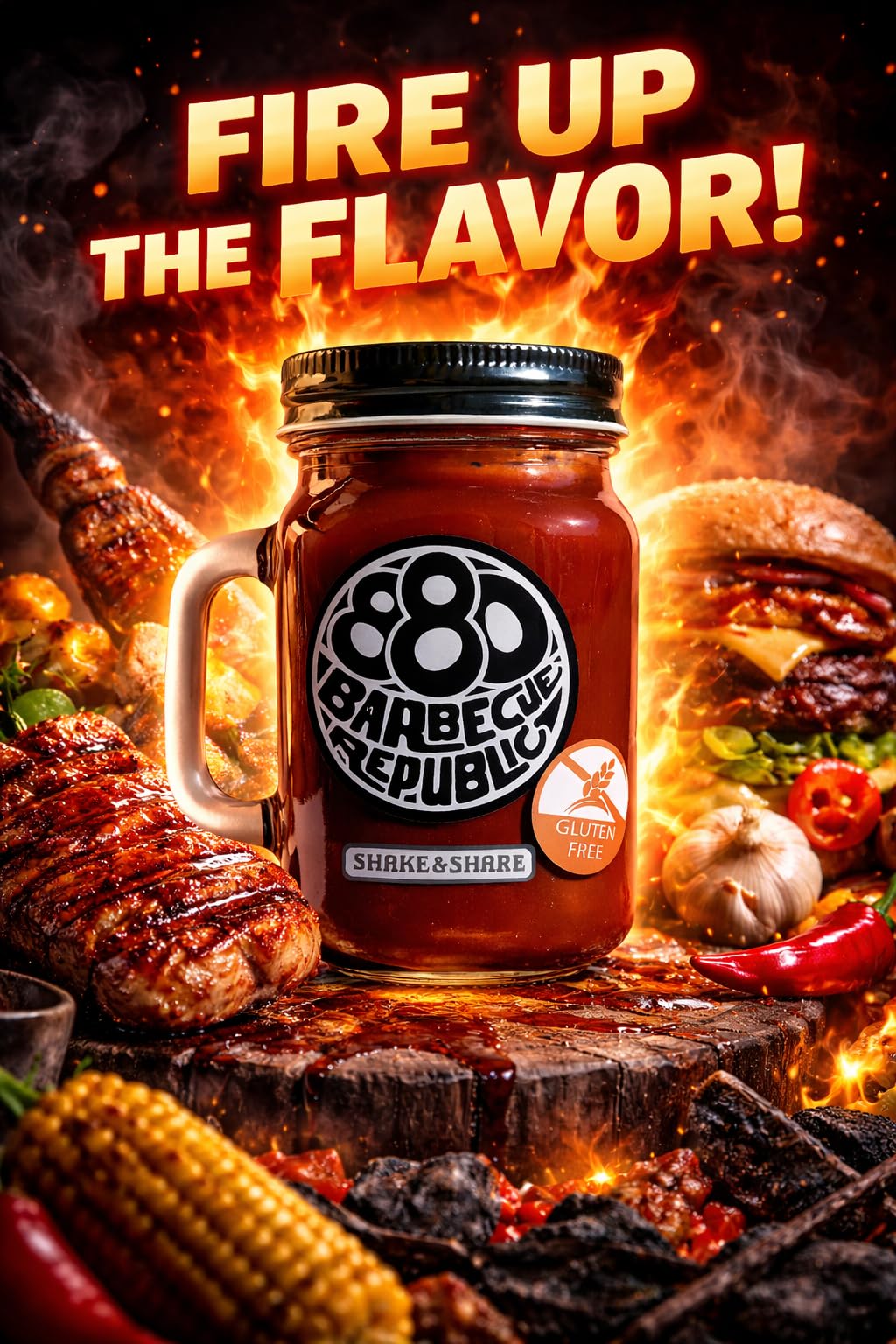 Salsa Barbacoa 880 BBQ – Pack de 6 Jarras (6 POCO PICANTE)