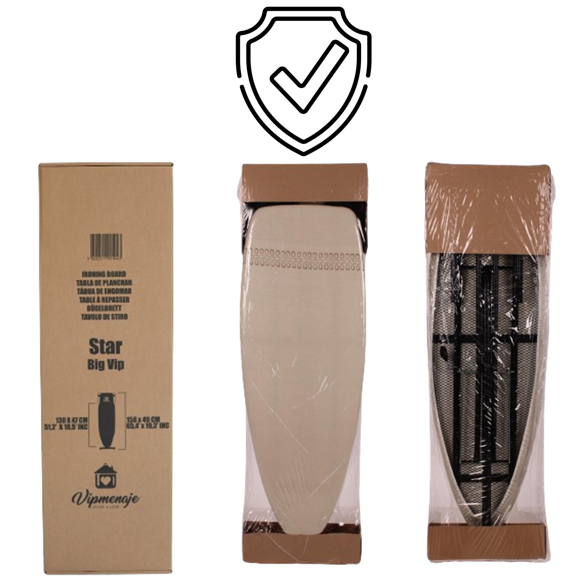 Asse da stiro professionale XXL StarBigVIP 130 x 47 cm – Uso intensivo, struttura rinforzata e stabile – Per ferro con caldaia