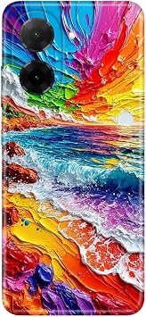 Xiaomi Redmi A5 ile Uyumlu K l f, Suluboya Sahil Temal  Desenli, Darbe Emici Silikon